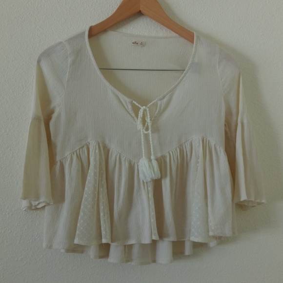 Hollister Tops - Hollister Gauze Top with Lace Insets